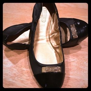 Black Coach Flats. Size 7.5